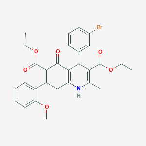 Diethyl 4-(3-bromophenyl)-7-(2-methoxyphenyl)-2-methyl-5-oxo-1,4,5,6,7,8-hexahydro-3,6-quinolinedicarboxylate