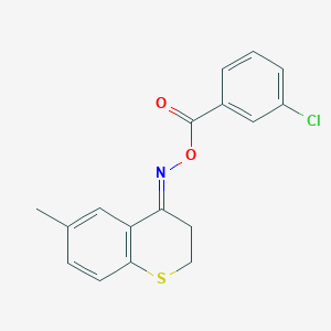 molecular formula C17H14ClNO2S B3036605 4-{[(3-氯苯甲酰)氧基]亚氨基}-6-甲硫代色满 CAS No. 383145-52-6