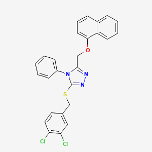 molecular formula C26H19Cl2N3OS B3036606 3-[(3,4-Dichlorophenyl)methylsulfanyl]-5-(naphthalen-1-yloxymethyl)-4-phenyl-1,2,4-triazole CAS No. 383145-90-2