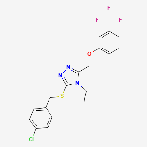 3-[(4-Chlorophenyl)methylsulfanyl]-4-ethyl-5-[[3-(trifluoromethyl)phenoxy]methyl]-1,2,4-triazole
