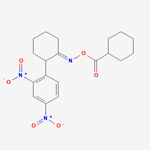 molecular formula C19H23N3O6 B3036610 1-(2-{[(Cyclohexylcarbonyl)oxy]imino}cyclohexyl)-2,4-dinitrobenzene CAS No. 383147-12-4