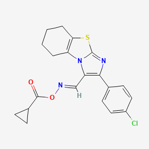 2-(4-Chlorophenyl)-3-({[(cyclopropylcarbonyl)oxy]imino}methyl)-5,6,7,8-tetrahydroimidazo[2,1-b][1,3]benzothiazole