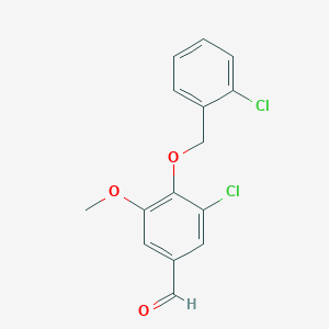 molecular formula C15H12Cl2O3 B3036622 3-Chloro-4-[(2-chlorobenzyl)oxy]-5-methoxybenzaldehyde CAS No. 384857-00-5