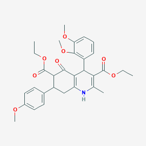 Diethyl 4-(2,3-dimethoxyphenyl)-7-(4-methoxyphenyl)-2-methyl-5-oxo-1,4,5,6,7,8-hexahydro-3,6-quinolinedicarboxylate