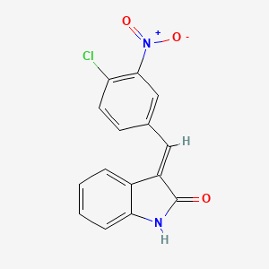 molecular formula C15H9ClN2O3 B3036644 3-[(E)-(4-chloro-3-nitrophenyl)methylidene]-1,3-dihydro-2H-indol-2-one CAS No. 391613-95-9