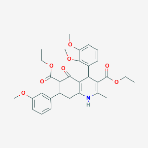 Diethyl 4-(2,3-dimethoxyphenyl)-7-(3-methoxyphenyl)-2-methyl-5-oxo-1,4,5,6,7,8-hexahydro-3,6-quinolinedicarboxylate