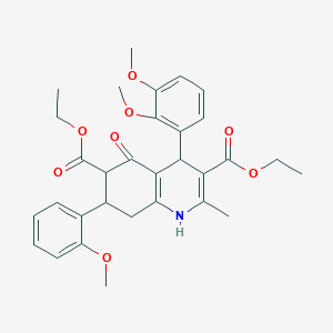 Diethyl 4-(2,3-dimethoxyphenyl)-7-(2-methoxyphenyl)-2-methyl-5-oxo-1,4,5,6,7,8-hexahydro-3,6-quinolinedicarboxylate