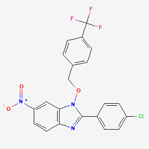 molecular formula C21H13ClF3N3O3 B3036668 2-(4-氯苯基)-6-硝基-1-{[4-(三氟甲基)苄基]氧基}-1H-1,3-苯并咪唑 CAS No. 400074-02-4