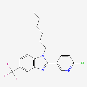 molecular formula C19H19ClF3N3 B3036671 2-(6-chloro-3-pyridinyl)-1-hexyl-5-(trifluoromethyl)-1H-1,3-benzimidazole CAS No. 400074-13-7