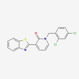 molecular formula C19H12Cl2N2OS B3036673 3-(1,3-苯并噻唑-2-基)-1-(2,4-二氯苄基)-2(1H)-吡啶酮 CAS No. 400074-16-0