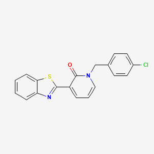 molecular formula C19H13ClN2OS B3036674 3-(1,3-benzothiazol-2-yl)-1-(4-chlorobenzyl)-2(1H)-pyridinone CAS No. 400074-17-1