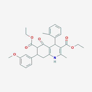 molecular formula C30H33NO6 B303668 Diethyl 7-(3-methoxyphenyl)-2-methyl-4-(2-methylphenyl)-5-oxo-1,4,5,6,7,8-hexahydro-3,6-quinolinedicarboxylate 