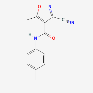 molecular formula C13H11N3O2 B3036680 3-cyano-5-methyl-N-(4-methylphenyl)-4-isoxazolecarboxamide CAS No. 400074-26-2