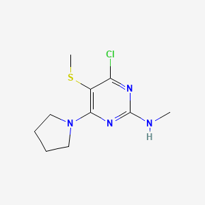 molecular formula C10H15ClN4S B3036682 4-chloro-N-methyl-5-(methylsulfanyl)-6-(1-pyrrolidinyl)-2-pyrimidinamine CAS No. 400074-29-5