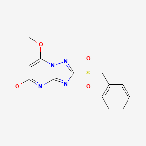 2-(Benzylsulfonyl)-5,7-dimethoxy[1,2,4]triazolo[1,5-a]pyrimidine