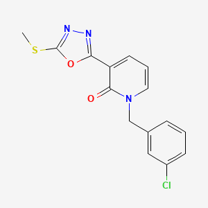 1-[(3-Chlorophenyl)methyl]-3-[5-(methylthio)-1,3,4-oxadiazol-2-yl]-2-pyridinone