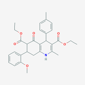 molecular formula C30H33NO6 B303670 Diethyl 7-(2-methoxyphenyl)-2-methyl-4-(4-methylphenyl)-5-oxo-1,4,5,6,7,8-hexahydro-3,6-quinolinedicarboxylate 