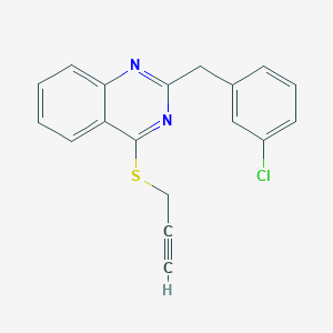 molecular formula C18H13ClN2S B3036701 2-(3-Chlorobenzyl)-4-(2-propynylsulfanyl)quinazoline CAS No. 400075-32-3