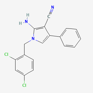molecular formula C18H13Cl2N3 B3036702 2-amino-1-(2,4-dichlorobenzyl)-4-phenyl-1H-pyrrole-3-carbonitrile CAS No. 400075-33-4