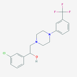 molecular formula C19H20ClF3N2O B3036709 1-(3-Chlorophenyl)-2-[4-[3-(trifluoromethyl)phenyl]piperazin-1-yl]ethanol CAS No. 400075-67-4