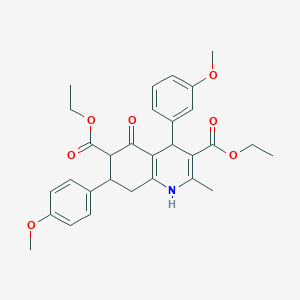molecular formula C30H33NO7 B303671 Diethyl 4-(3-methoxyphenyl)-7-(4-methoxyphenyl)-2-methyl-5-oxo-1,4,5,6,7,8-hexahydro-3,6-quinolinedicarboxylate 