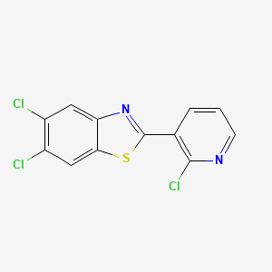 molecular formula C12H5Cl3N2S B3036717 5,6-Dichloro-2-(2-chloro-3-pyridinyl)-1,3-benzothiazole CAS No. 400075-92-5