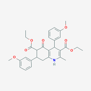 molecular formula C30H33NO7 B303672 Diethyl 4,7-bis(3-methoxyphenyl)-2-methyl-5-oxo-1,4,5,6,7,8-hexahydro-3,6-quinolinedicarboxylate 