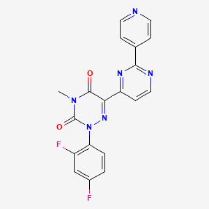molecular formula C19H12F2N6O2 B3036725 2-(2,4-difluorophenyl)-4-methyl-6-[2-(4-pyridinyl)-4-pyrimidinyl]-1,2,4-triazine-3,5(2H,4H)-dione CAS No. 400076-24-6