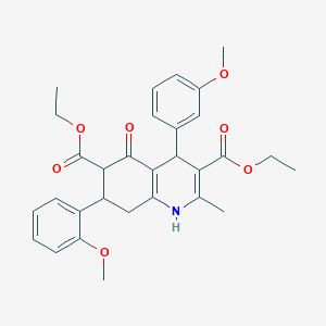 Diethyl 7-(2-methoxyphenyl)-4-(3-methoxyphenyl)-2-methyl-5-oxo-1,4,5,6,7,8-hexahydro-3,6-quinolinedicarboxylate