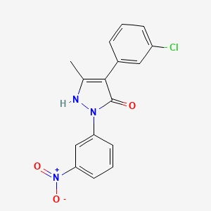4-(3-chlorophenyl)-5-methyl-2-(3-nitrophenyl)-1,2-dihydro-3H-pyrazol-3-one