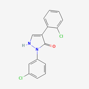 molecular formula C15H10Cl2N2O B3036737 4-(2-chlorophenyl)-2-(3-chlorophenyl)-1,2-dihydro-3H-pyrazol-3-one CAS No. 400076-68-8