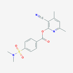 molecular formula C17H17N3O4S B3036745 3-氰基-4,6-二甲基-2-吡啶基 4-[(二甲基氨基)磺酰基]苯甲酸酯 CAS No. 400077-15-8