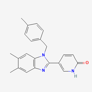 5-[5,6-dimethyl-1-(4-methylbenzyl)-1H-1,3-benzimidazol-2-yl]-2(1H)-pyridinone