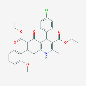 molecular formula C29H30ClNO6 B303675 Diethyl 4-(4-chlorophenyl)-7-(2-methoxyphenyl)-2-methyl-5-oxo-1,4,5,6,7,8-hexahydro-3,6-quinolinedicarboxylate 