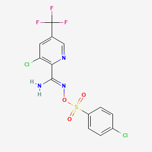 molecular formula C13H8Cl2F3N3O3S B3036757 3-chloro-N'-{[(4-chlorophenyl)sulfonyl]oxy}-5-(trifluoromethyl)-2-pyridinecarboximidamide CAS No. 400077-92-1