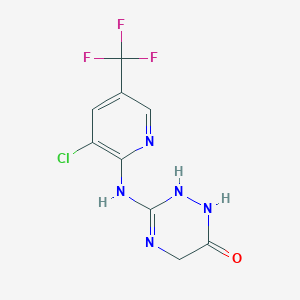 molecular formula C9H7ClF3N5O B3036759 3-{[3-chloro-5-(trifluoromethyl)-2-pyridinyl]amino}-4,5-dihydro-1,2,4-triazin-6(1H)-one CAS No. 400078-04-8
