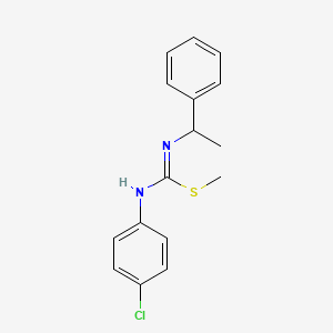 molecular formula C16H17ClN2S B3036763 1-氯-4-({(E)-(甲硫烷基)[(1-苯乙基)氨基]亚甲基}氨基)苯 CAS No. 400078-34-4