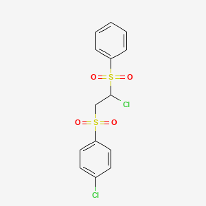 {1-Chloro-2-[(4-chlorophenyl)sulfonyl]ethyl}(dioxo)phenyl-lambda~6~-sulfane