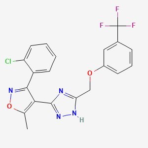 3-(2-chlorophenyl)-5-methyl-4-[5-[[3-(trifluoromethyl)phenoxy]methyl]-1H-1,2,4-triazol-3-yl]-1,2-oxazole