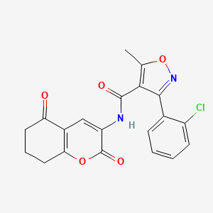 molecular formula C20H15ClN2O5 B3036771 3-(2-chlorophenyl)-N-(2,5-dioxo-5,6,7,8-tetrahydro-2H-chromen-3-yl)-5-methyl-4-isoxazolecarboxamide CAS No. 400078-84-4