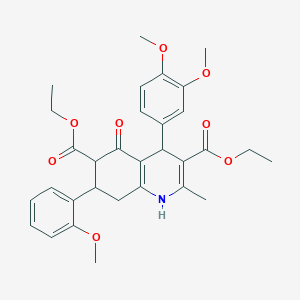 Diethyl 4-(3,4-dimethoxyphenyl)-7-(2-methoxyphenyl)-2-methyl-5-oxo-1,4,5,6,7,8-hexahydro-3,6-quinolinedicarboxylate