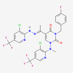 5-[(E)-N-[[3-Chloro-5-(trifluoromethyl)pyridin-2-yl]amino]-C-methylcarbonimidoyl]-1-[[3-chloro-5-(trifluoromethyl)pyridin-2-yl]-methylamino]-3-[(4-fluorophenyl)methyl]pyrimidine-2,4-dione