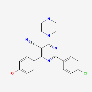 2-(4-Chlorophenyl)-4-(4-methoxyphenyl)-6-(4-methylpiperazin-1-yl)pyrimidine-5-carbonitrile