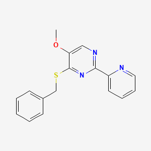 molecular formula C17H15N3OS B3036786 4-(Benzylsulfanyl)-2-(2-pyridinyl)-5-pyrimidinyl methyl ether CAS No. 400079-42-7