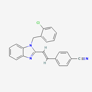4-[(E)-2-[1-[(2-chlorophenyl)methyl]benzimidazol-2-yl]ethenyl]benzonitrile