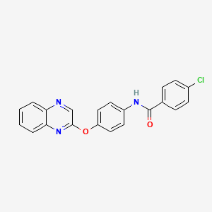 4-chloro-N-[4-(2-quinoxalinyloxy)phenyl]benzenecarboxamide