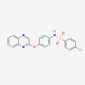 molecular formula C20H14ClN3O3S B3036794 4-氯-N-[4-(2-喹喔啉氧基)苯基]苯磺酰胺 CAS No. 400080-03-7