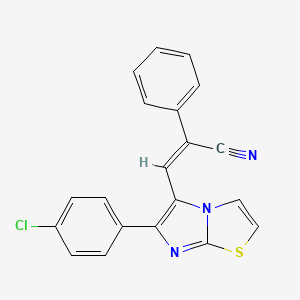 (Z)-3-[6-(4-chlorophenyl)imidazo[2,1-b][1,3]thiazol-5-yl]-2-phenylprop-2-enenitrile