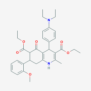 molecular formula C33H40N2O6 B303680 Diethyl 4-[4-(diethylamino)phenyl]-7-(2-methoxyphenyl)-2-methyl-5-oxo-1,4,5,6,7,8-hexahydro-3,6-quinolinedicarboxylate 