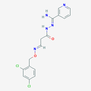 molecular formula C16H15Cl2N5O2 B3036800 3-{[(2,4-dichlorobenzyl)oxy]imino}-N'-[imino(3-pyridinyl)methyl]propanohydrazide CAS No. 400080-20-8